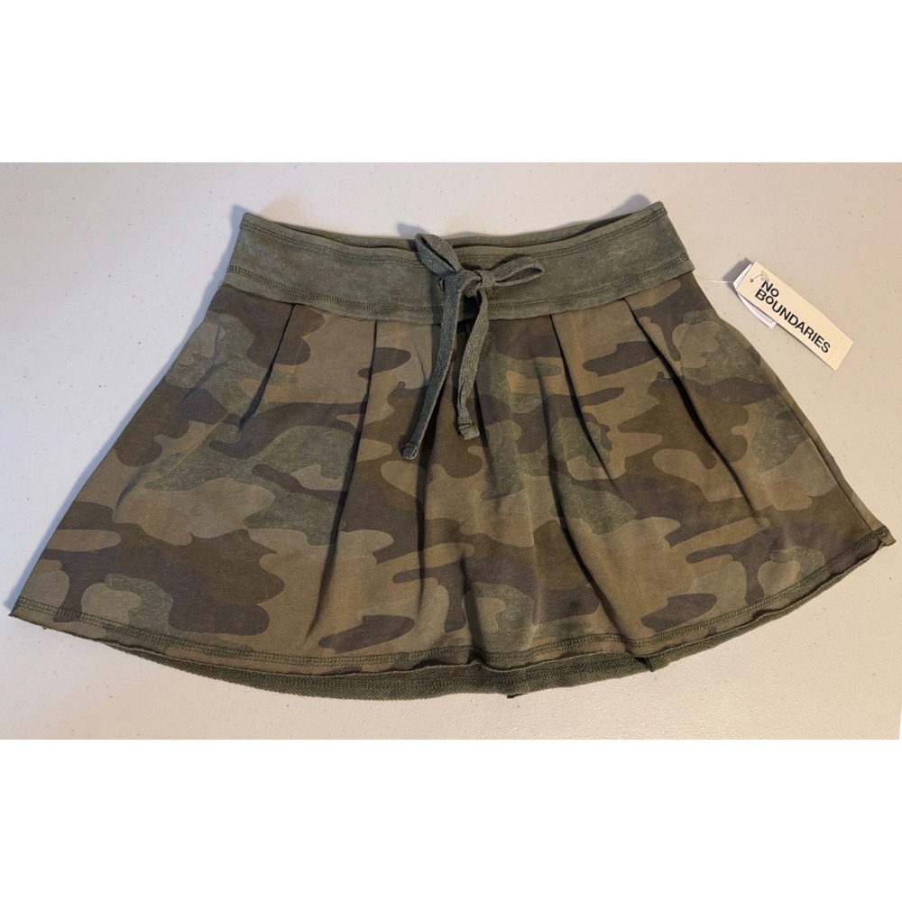 No Boundaries Skort Women XS Green Camo Pleated Mini Skirt NEW
